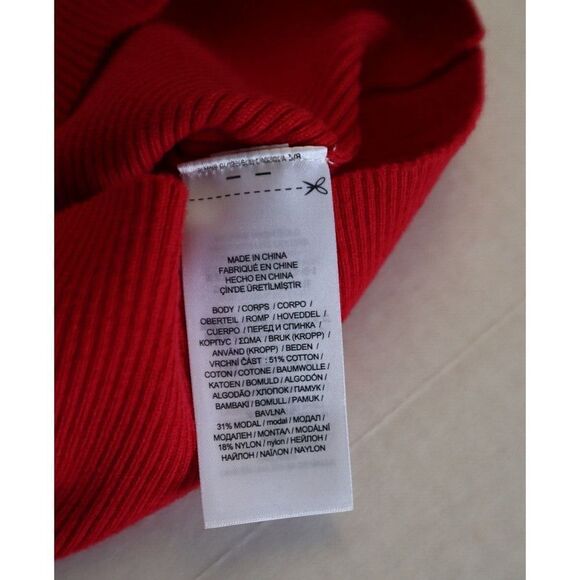 Lauren Ralph Lauren Women's Sz XS Red L/S Cotton Blend Turtleneck Sweater - Picture 4 of 4